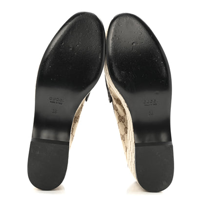 Gucci Canvas GG Monogram Horsebit Calfskin Womens Horsebit Platform Loafers 38 Beige Ebony 7 of 12
