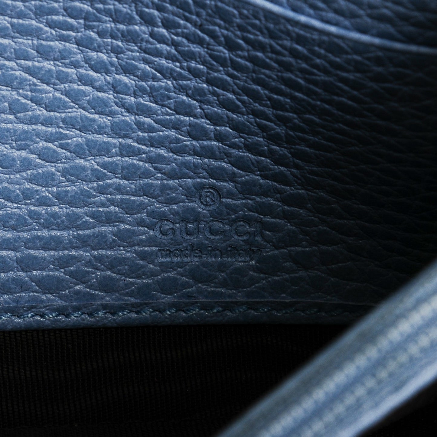 Dollar Calfskin Swing Continental Wallet Mineral Blue