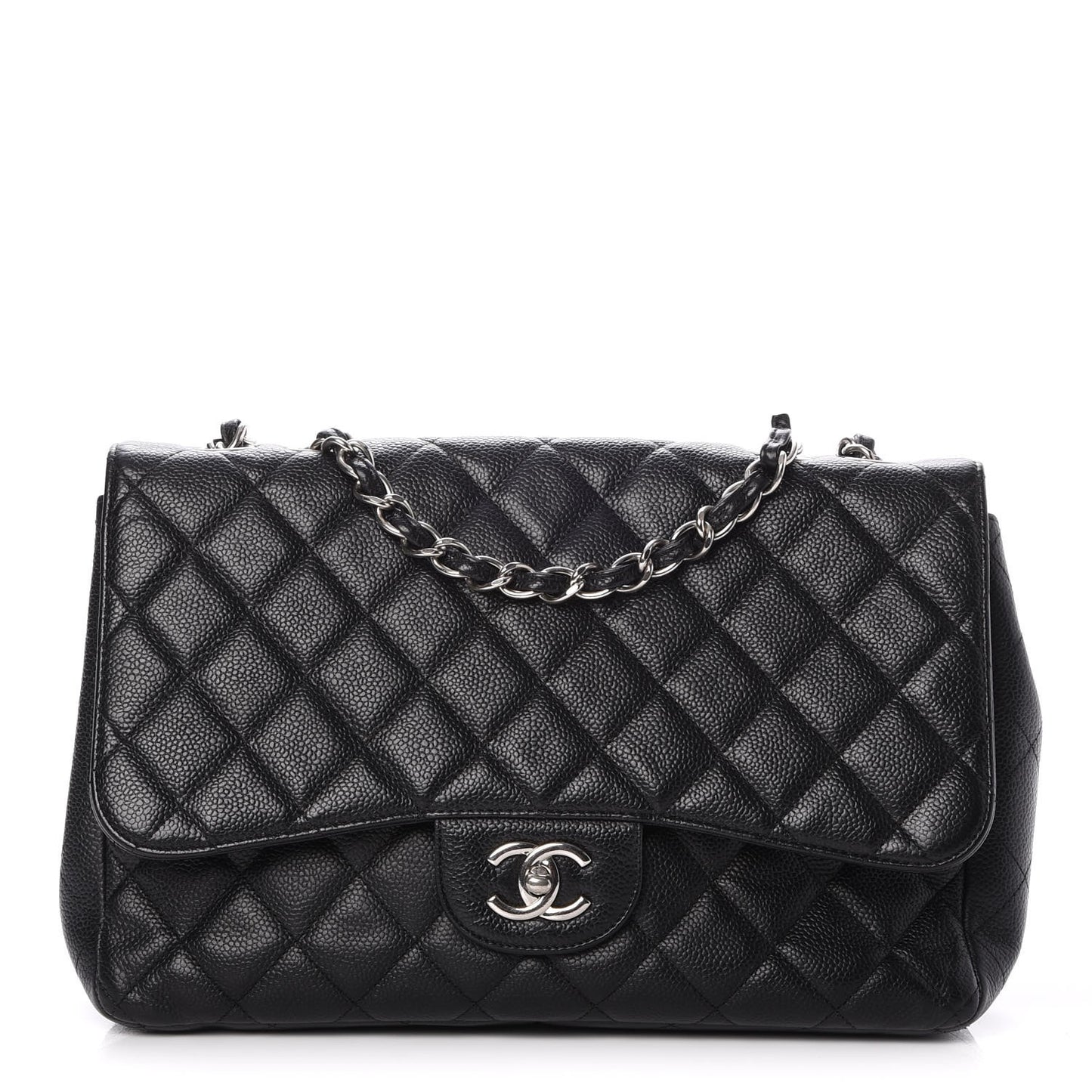Caviar Quilted Jumbo Single Flap Black
