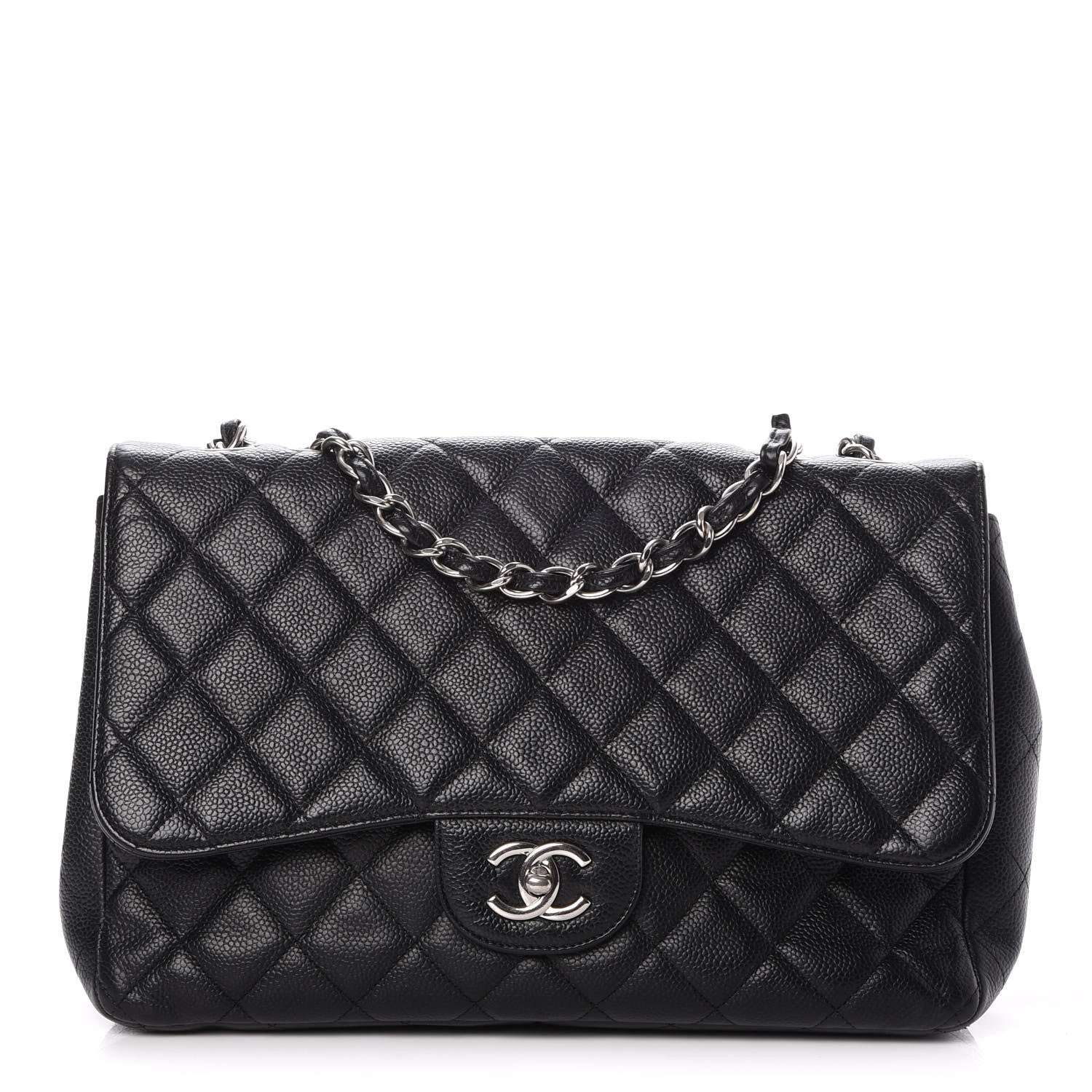 Chanel Caviar Quilted Jumbo Single Flap Black 1 of 7