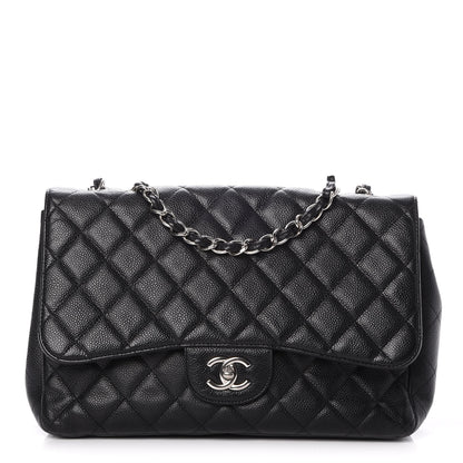 Chanel Caviar Quilted Jumbo Single Flap Black 1 of 7