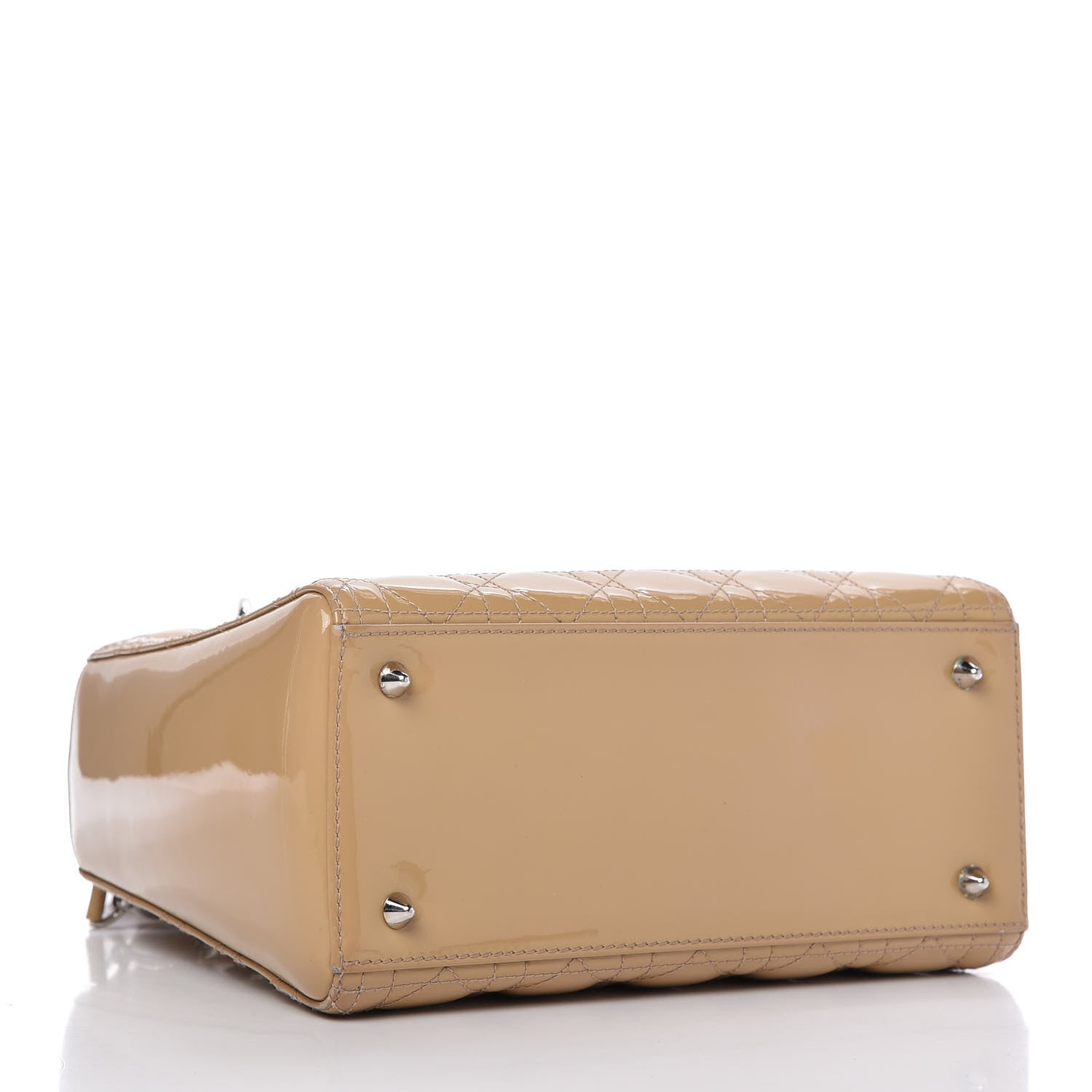 Christian Dior Patent Cannage Medium Lady Dior Beige 4 of 14