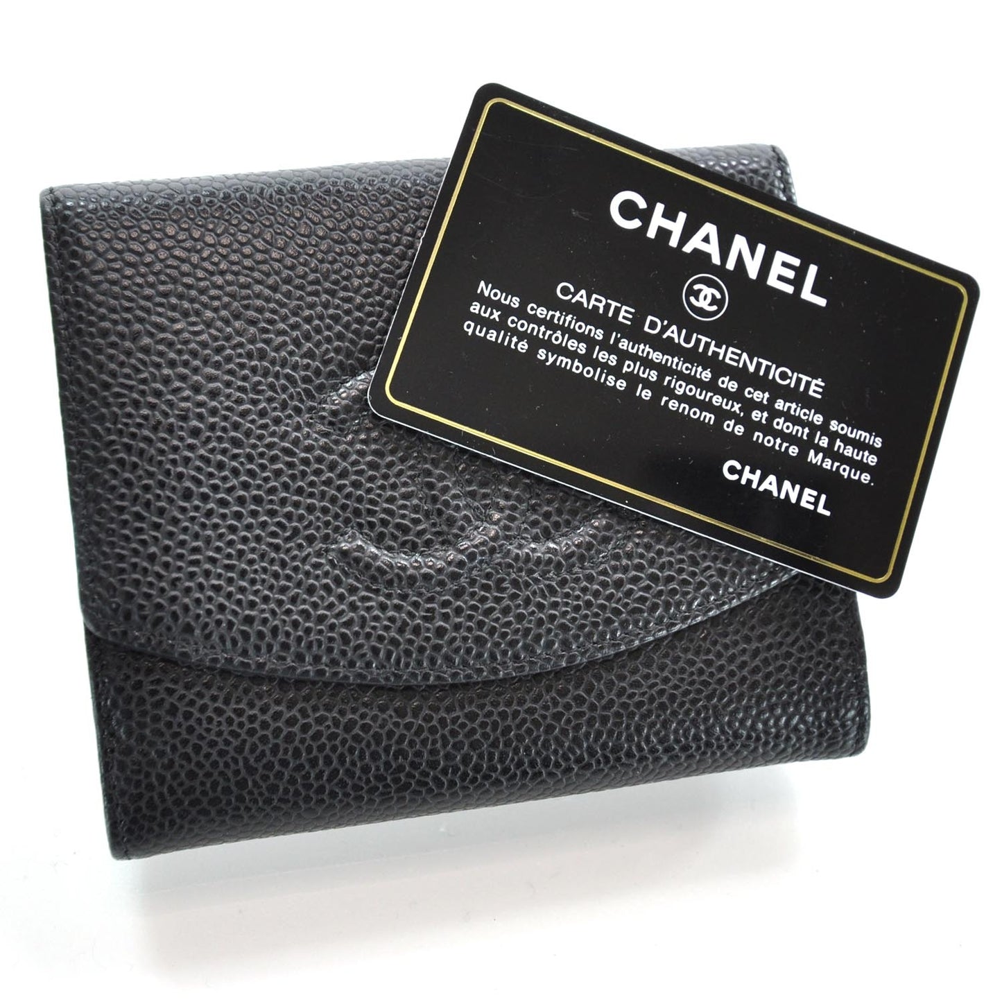 Caviar Compact CC Bi-Fold Wallet Black