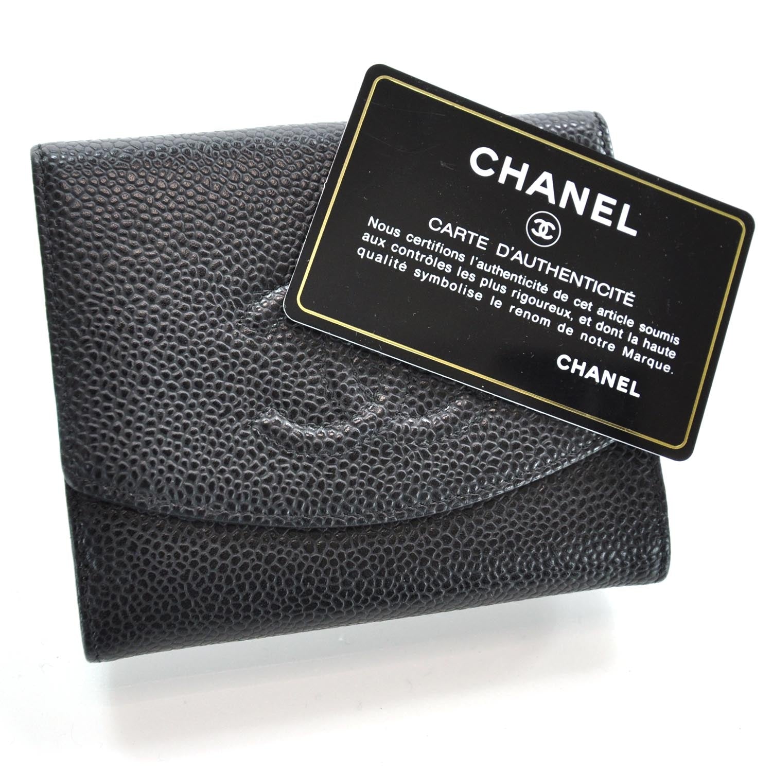 Chanel Caviar Compact CC Bi-Fold Wallet Black 9 of 9