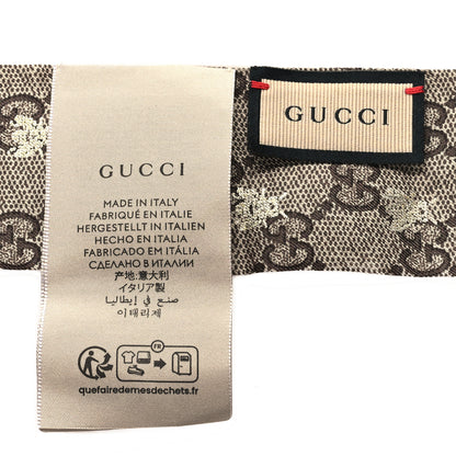 Gucci Silk Twill GG Monogram GG Bee Neck Bow Scarf Black Red 3 of 3