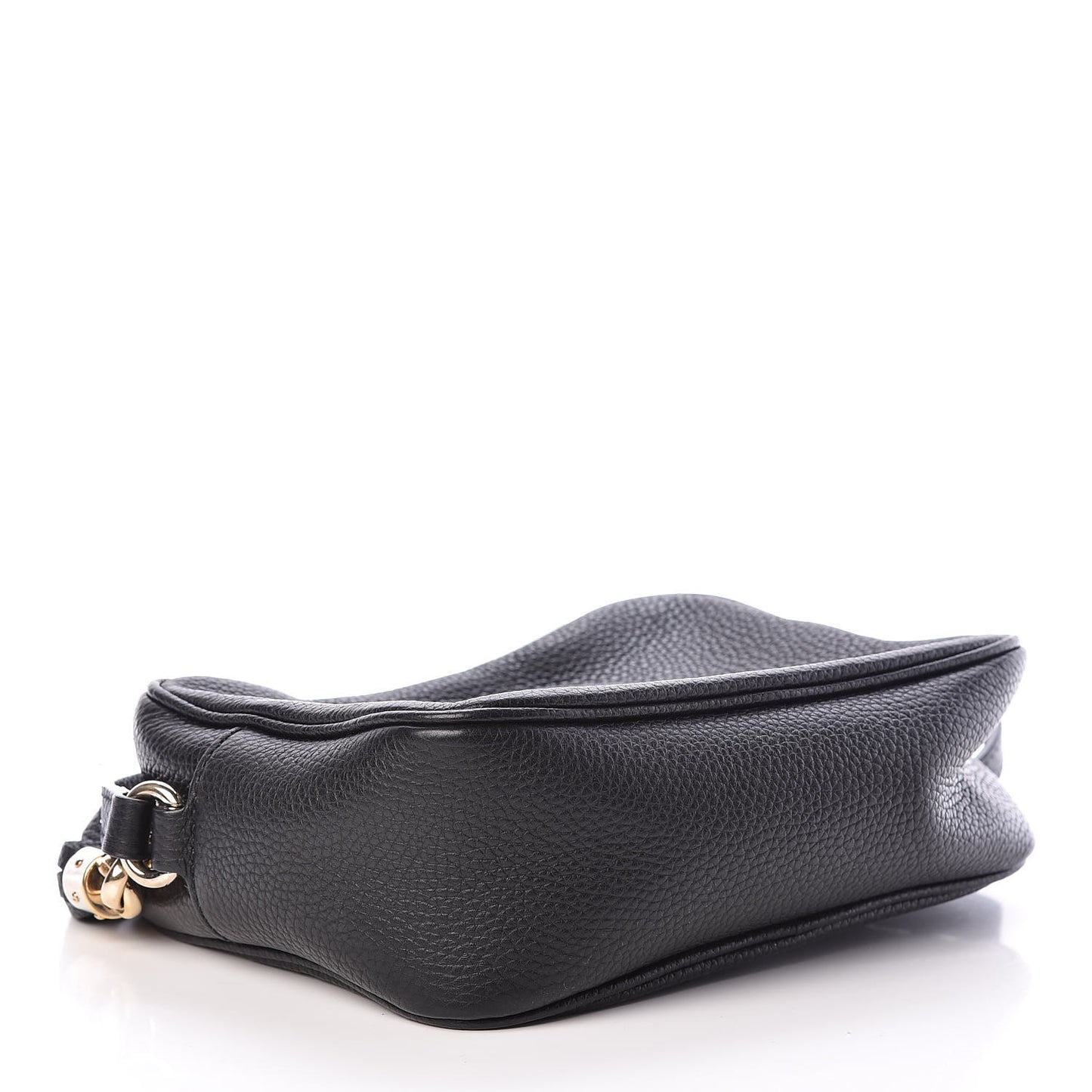 Pebbled Calfskin Small Soho Disco Bag Black