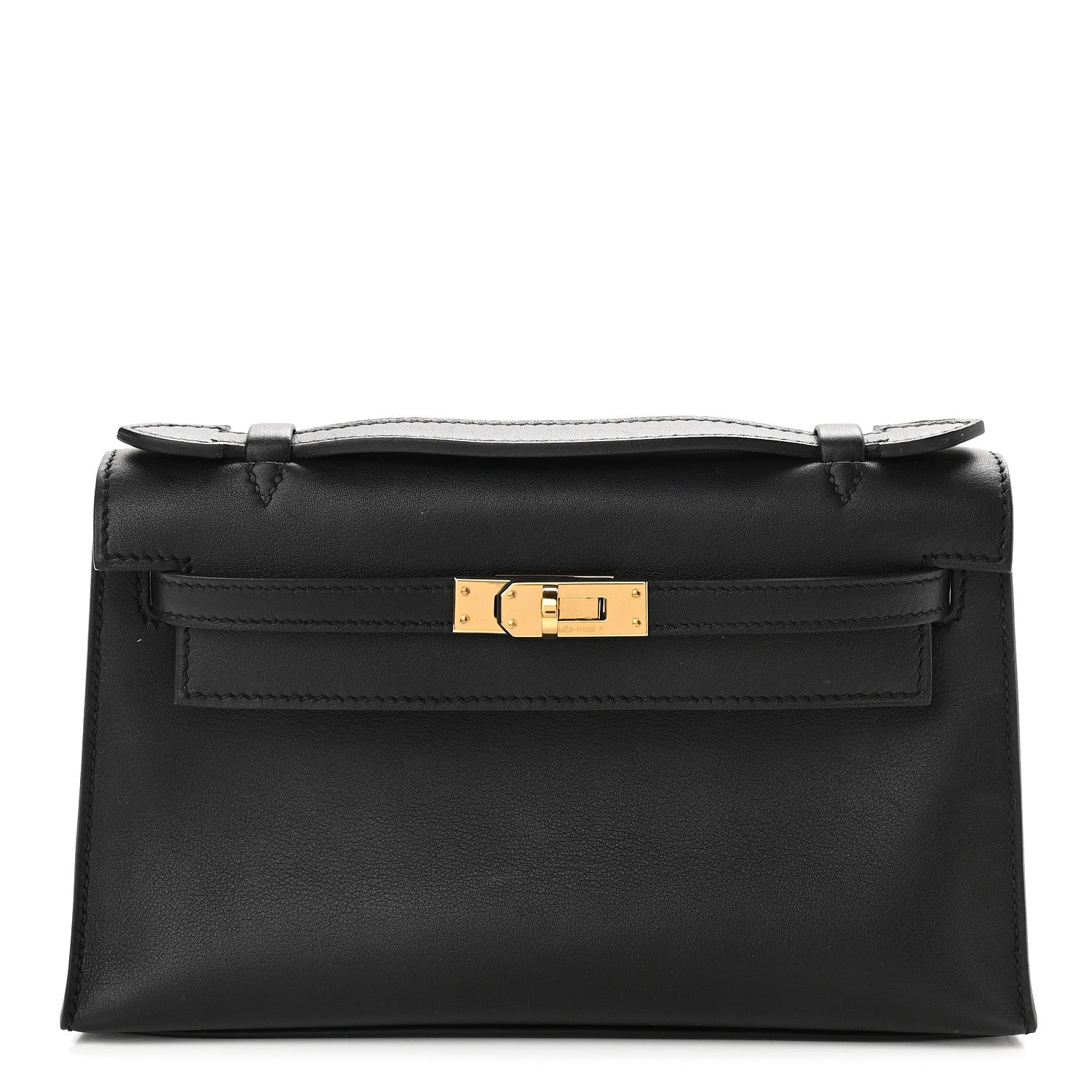 Hermes Swift Kelly Pochette Clutch Black 1 of 9