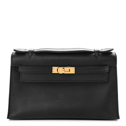 Hermes Swift Kelly Pochette Clutch Black 1 of 9