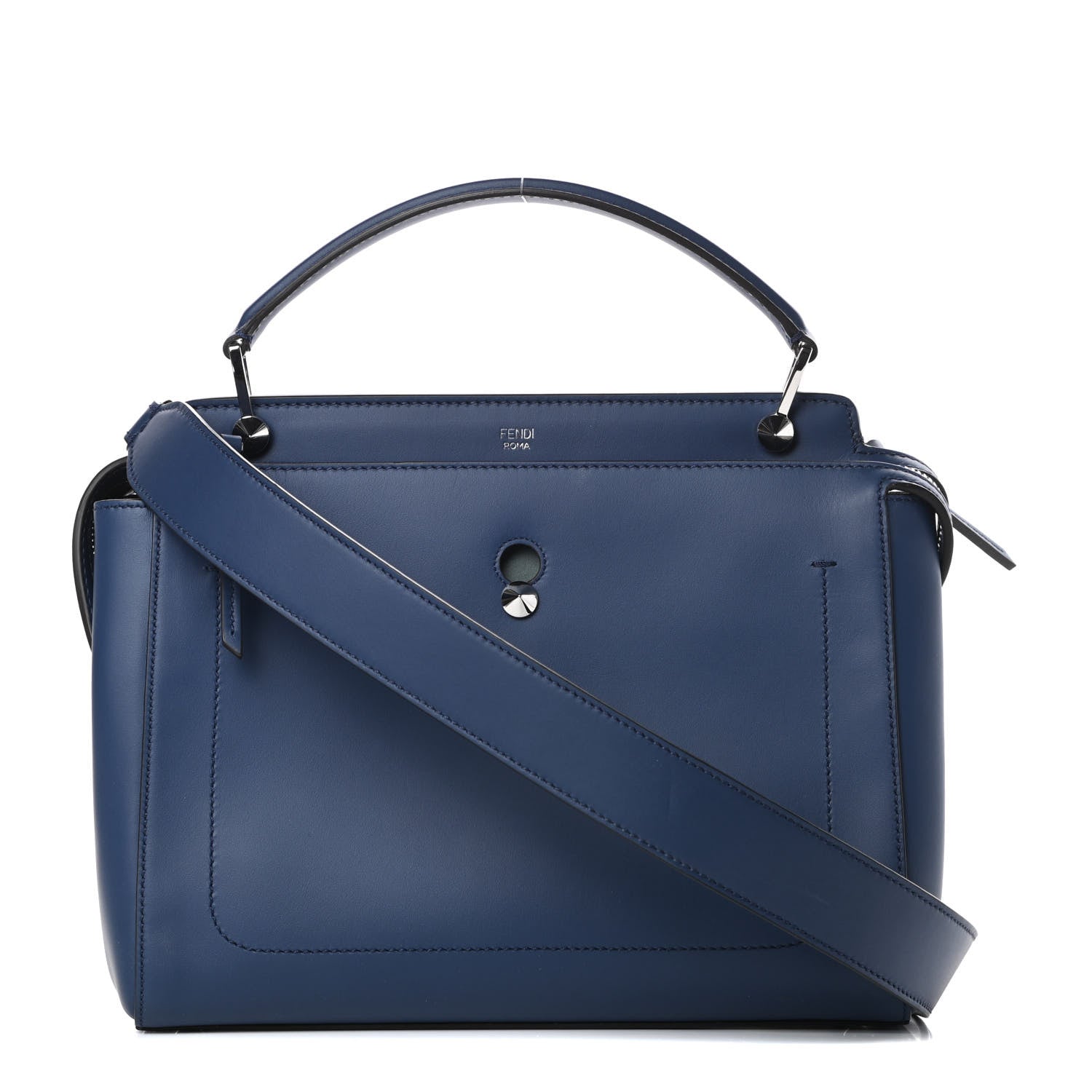 Fendi Vitello Baltico Dolce DotCom Satchel Blue Malachite 1 of 13