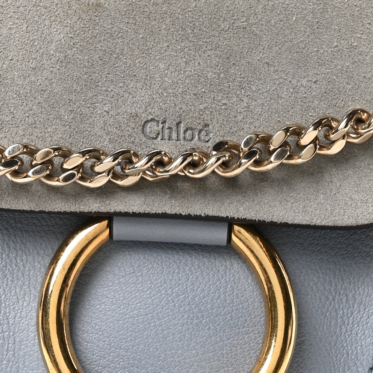 Chloe Suede Calfskin Mini Faye Backpack Cloudy Blue 8 of 10