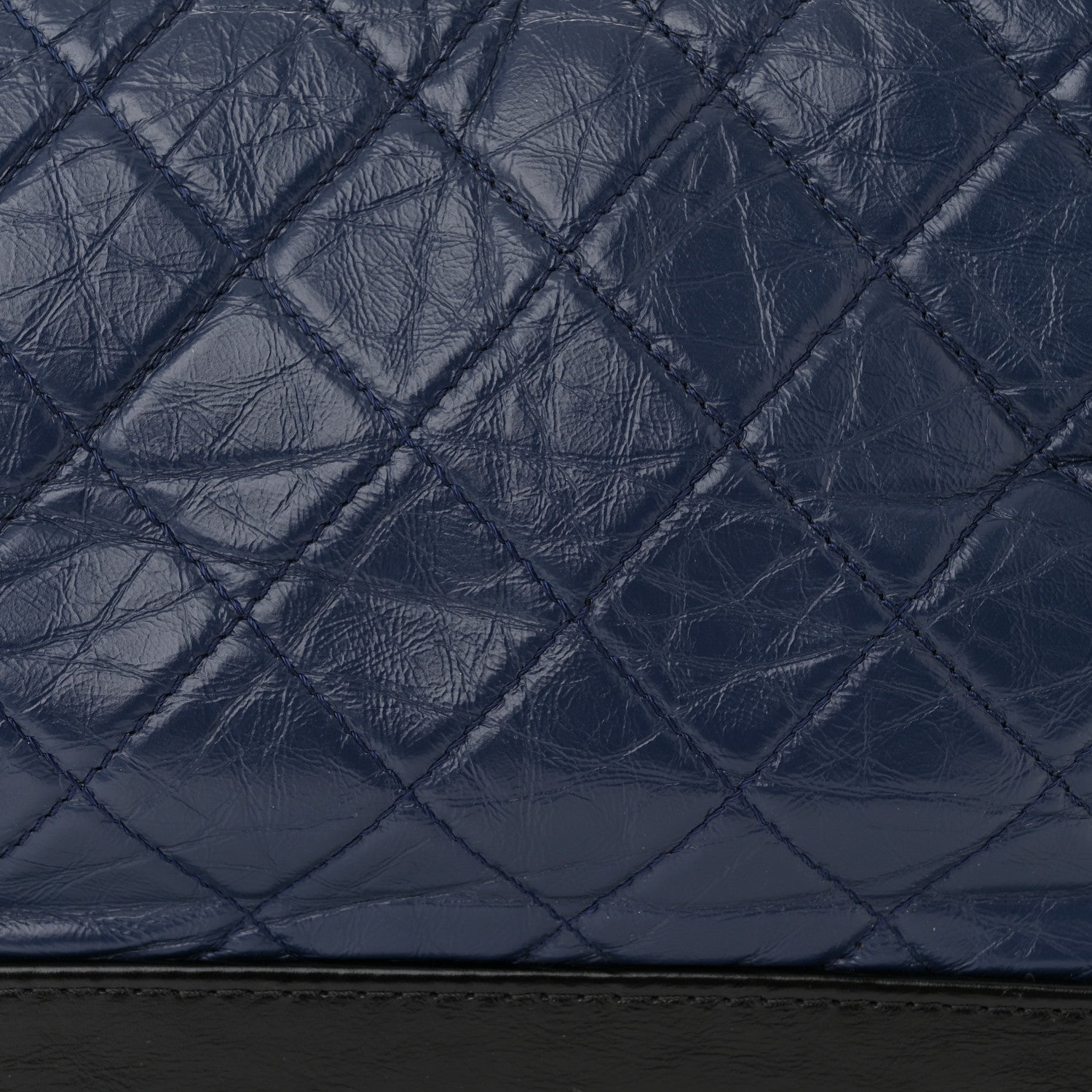 Chanel Aged Calfskin Quilted Medium Gabrielle Hobo Navy Black 7 of 9