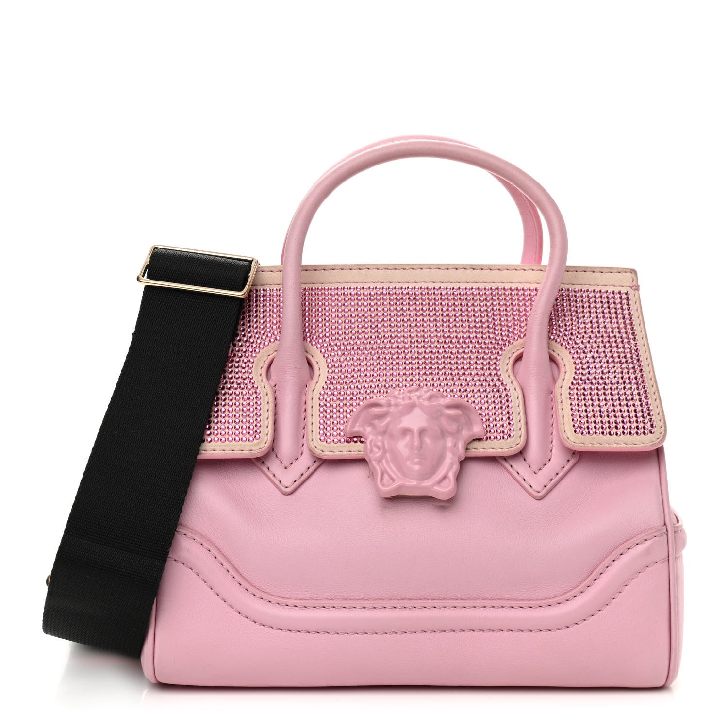Versace Calfskin Crystal Medium Baroque Palazzo Empire Bag Pink 1 of 19