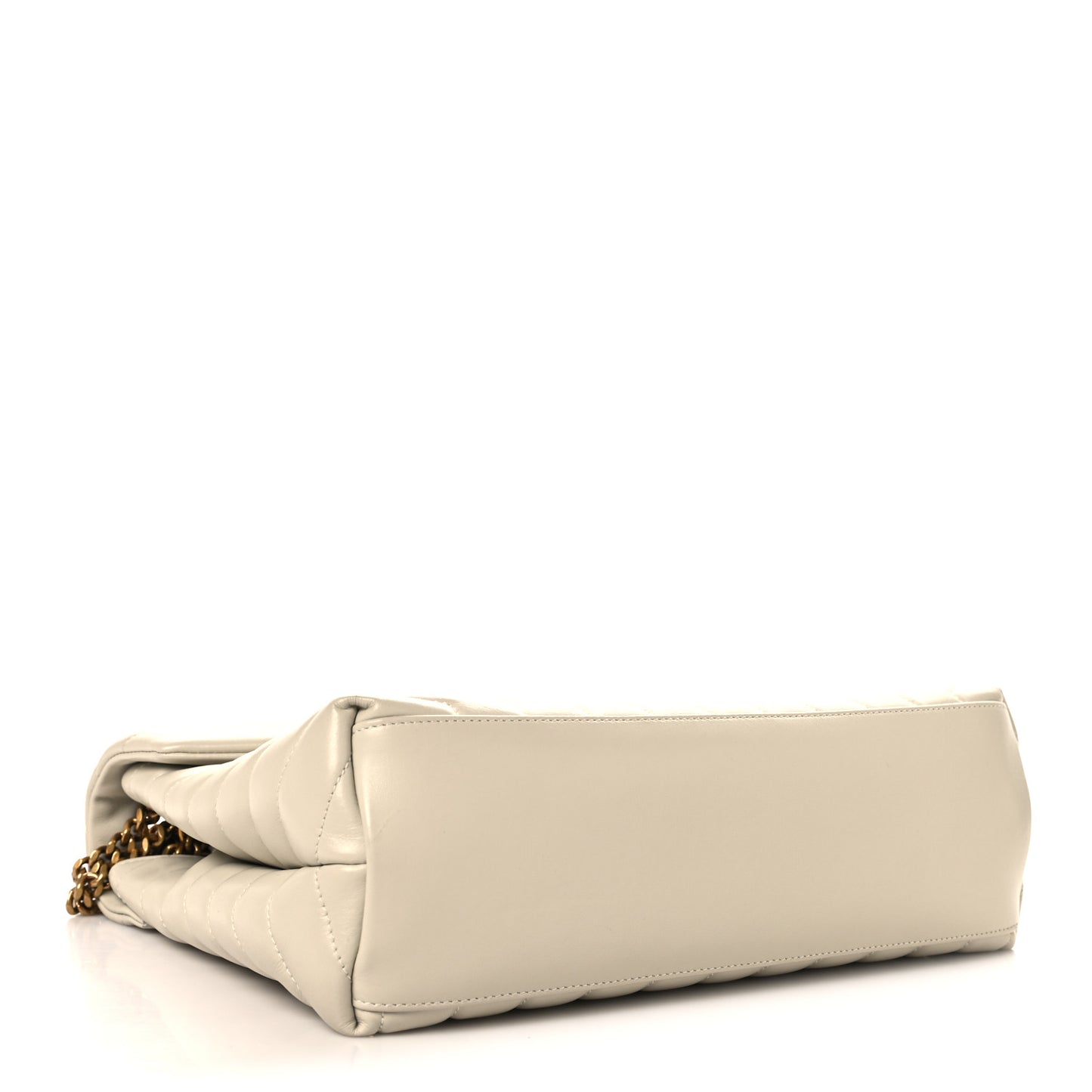 Calfskin Y Quilted Monogram Medium Loulou Chain Satchel Crema Soft