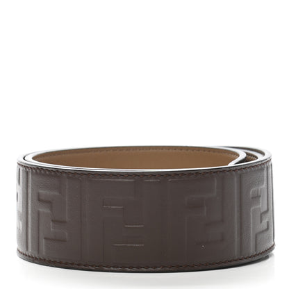 Fendi Calfskin FF 1974 Embossed Strap You Brown 2 of 5