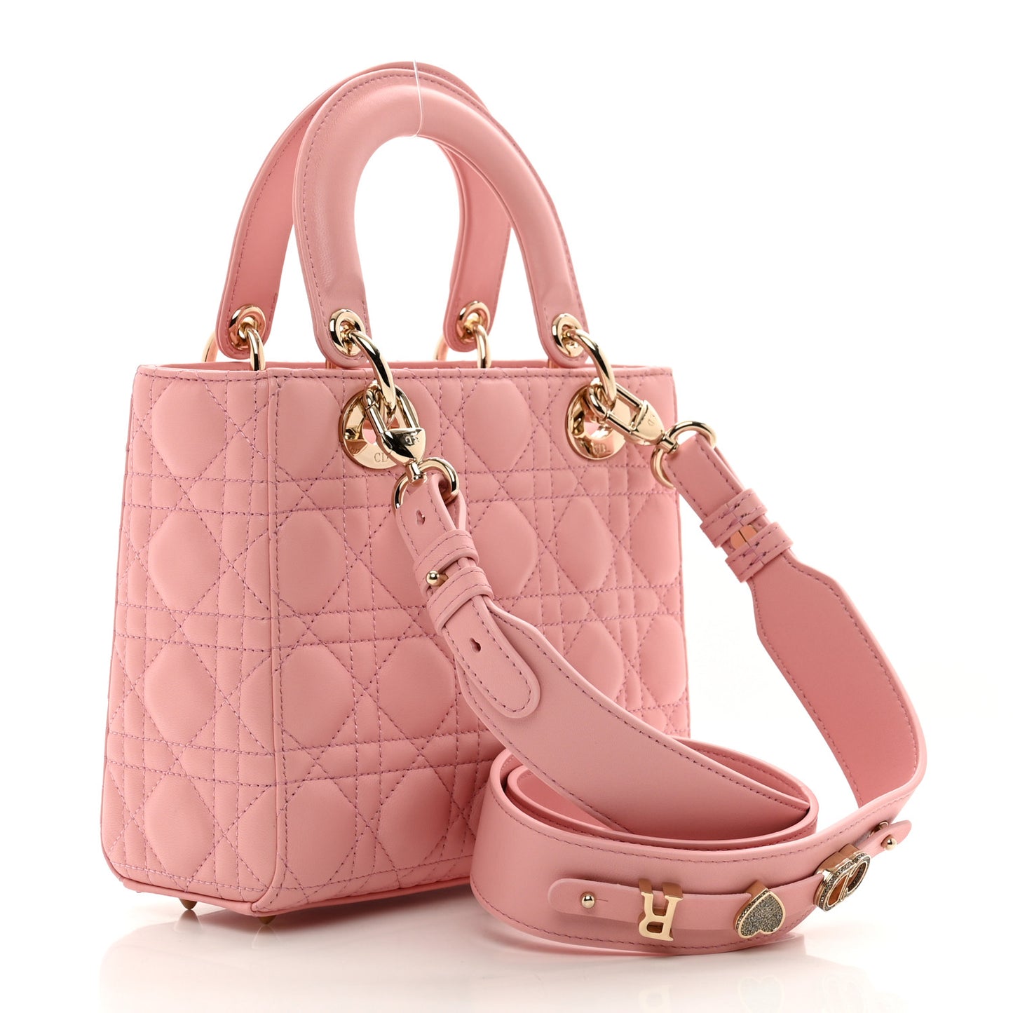 CHRISTIAN DIOR Lambskin Cannage Small My ABC Dior Lady Dior Pink