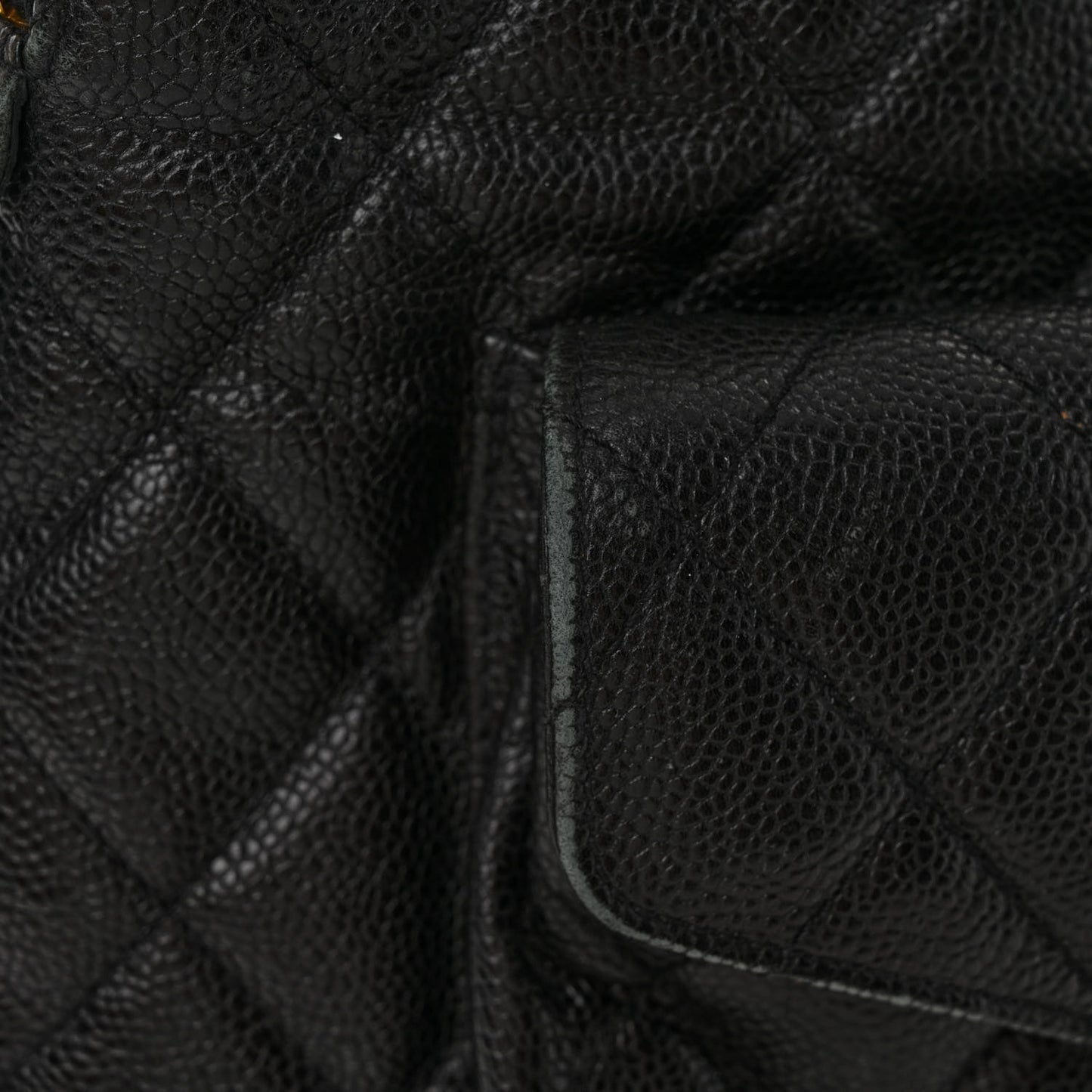 Caviar Quilted Flap Shoulder Bag Black
