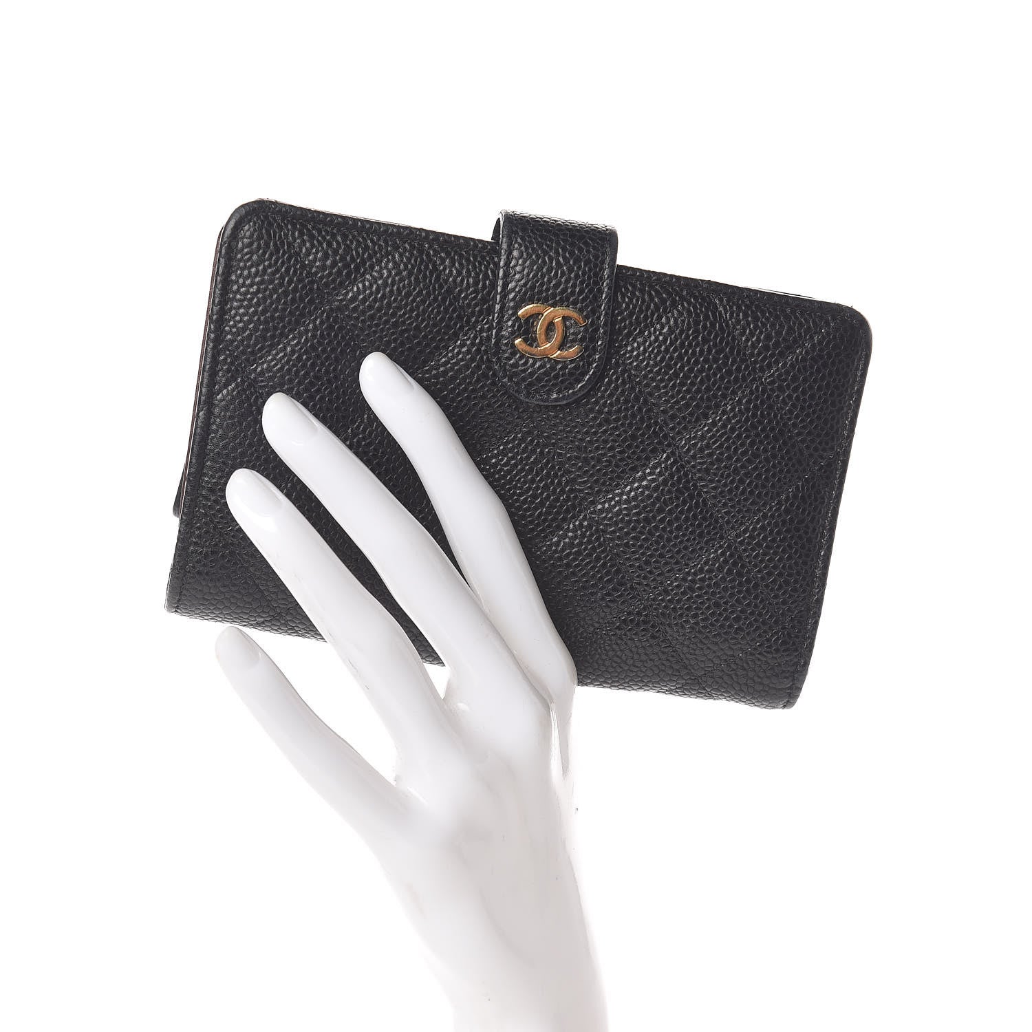 Chanel Caviar Quilted Zipped Pocket Wallet Black 2 of 8