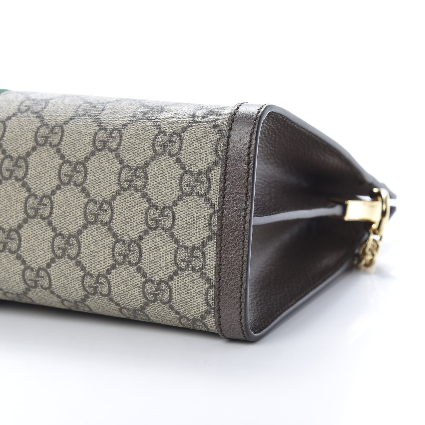 GG Supreme Monogram Web Medium Ophidia Chain Shoulder Bag Brown