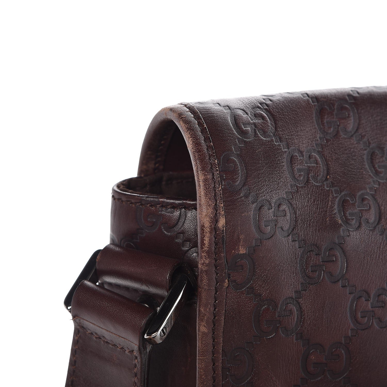 Gucci Guccissima Flap Messenger Bag Dark Brown 21 of 27
