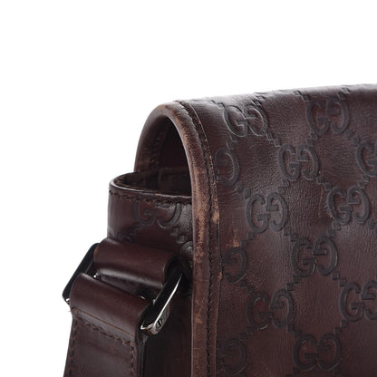 Gucci Guccissima Flap Messenger Bag Dark Brown 21 of 27