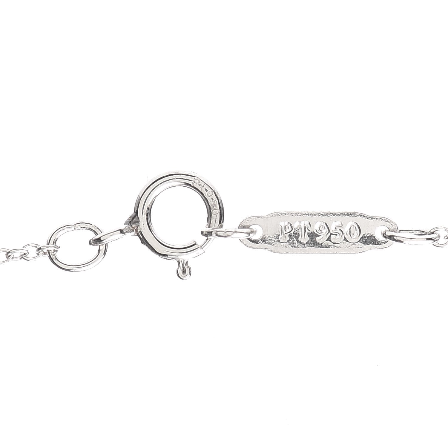 Tiffany Platinum Diamond Grace Drop Pendant Necklace 4 of 6