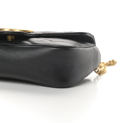Gucci Calfskin Matelasse Super Mini GG Marmont Shoulder Bag Black 10 of 13