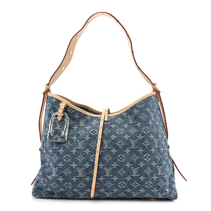 Louis Vuitton Monogram Denim CarryAll MM Blue 3 of 11