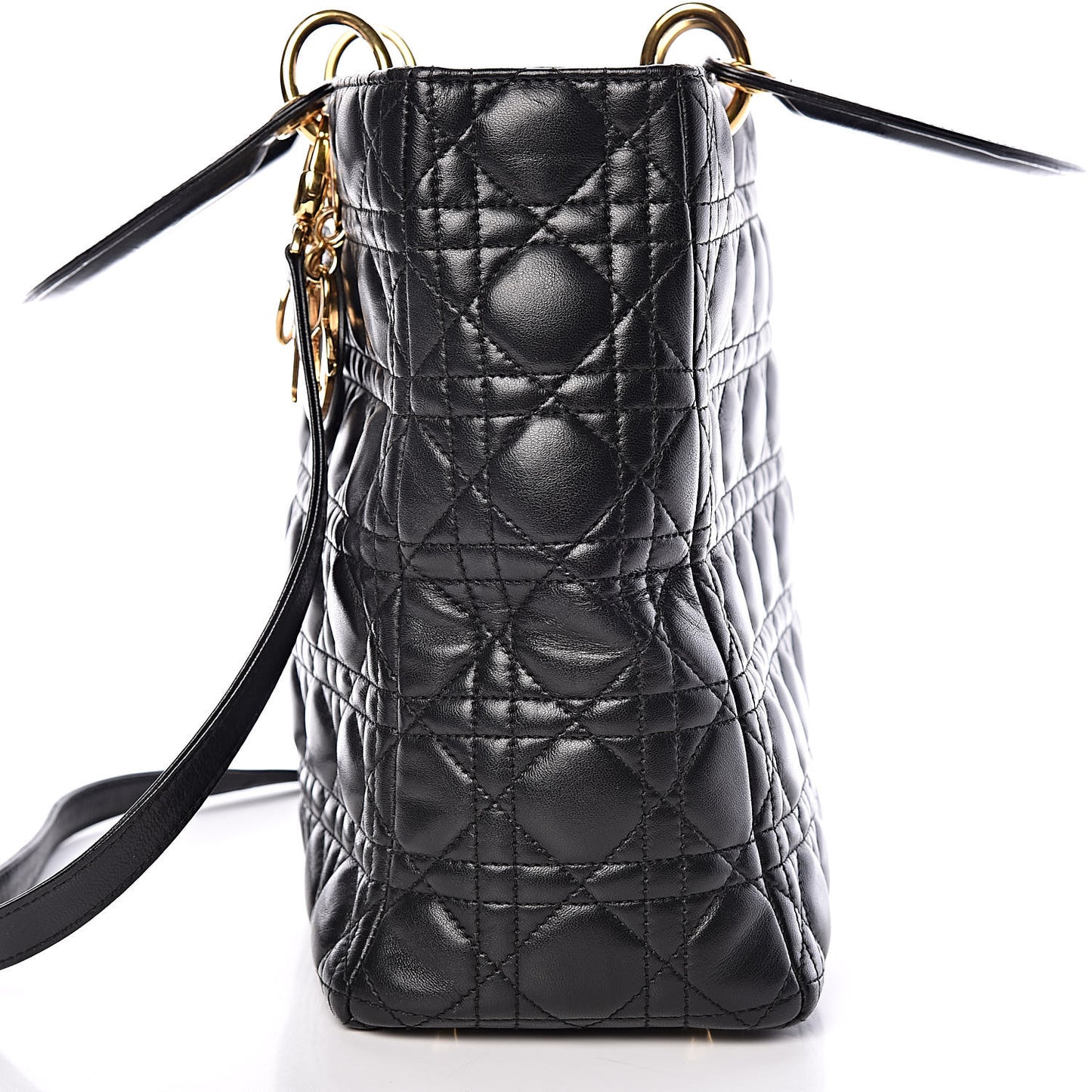 Lambskin Cannage Large Lady Dior Black