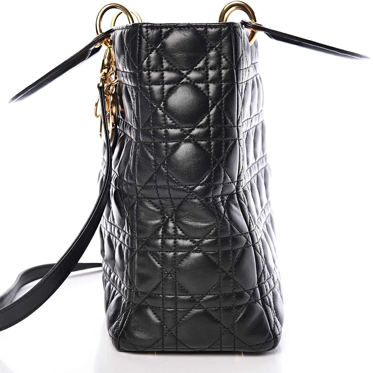 Christian Dior Lambskin Cannage Large Lady Dior Black 14 of 18