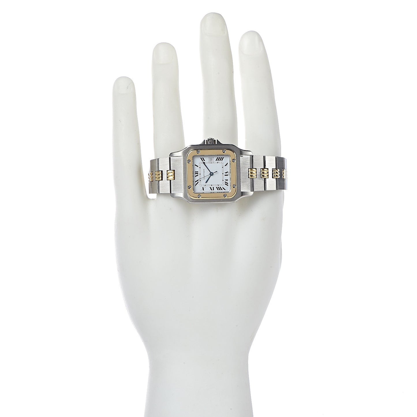 Stainless Steel 18K Yellow Gold 29mm Santos De Galbee Automatic Watch