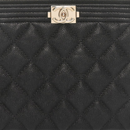 Chanel Caviar Quilted Small Boy Cosmetic Case Black 8 of 9
