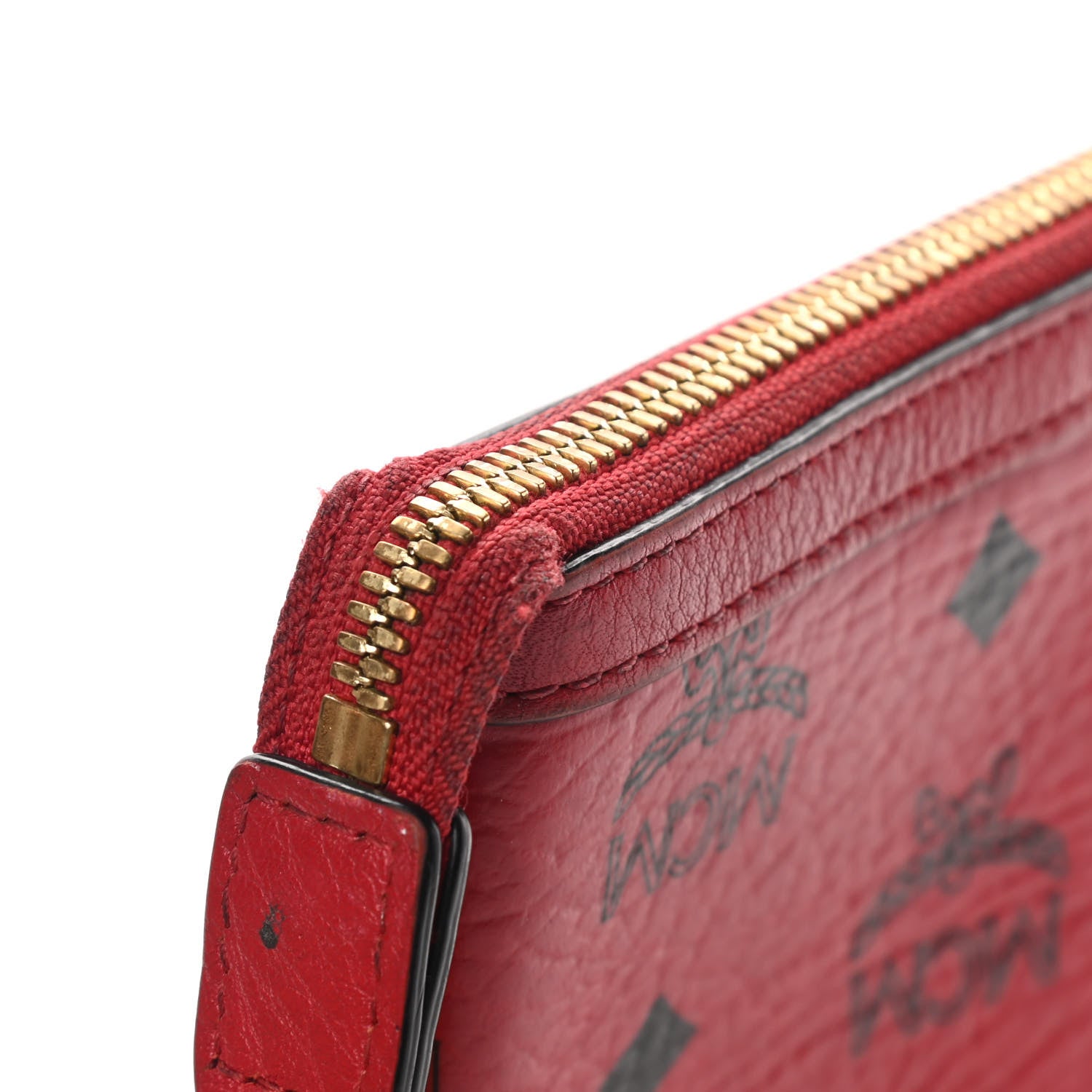 MCM Visetos Liz Shopper Tote Pouch Ruby Red 14 of 14