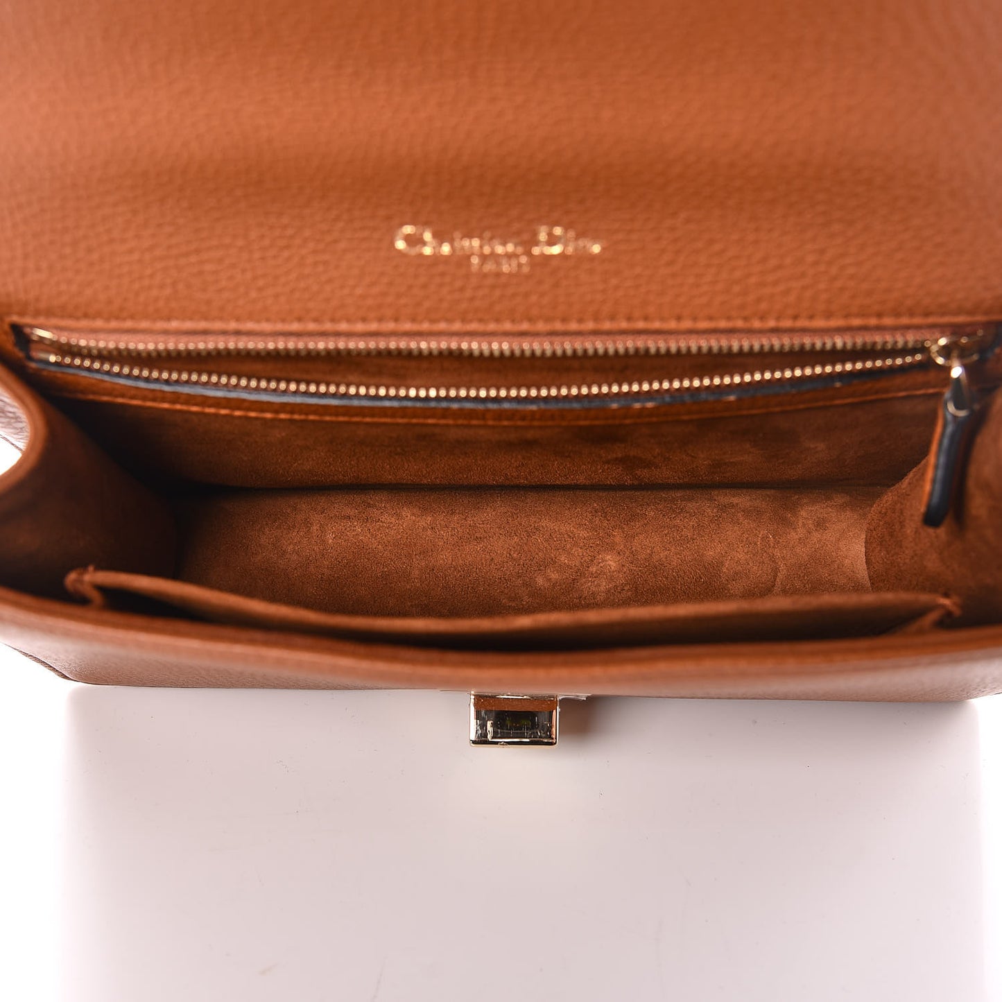 Grained Calfskin Medium Diorama Flap Bag Brown