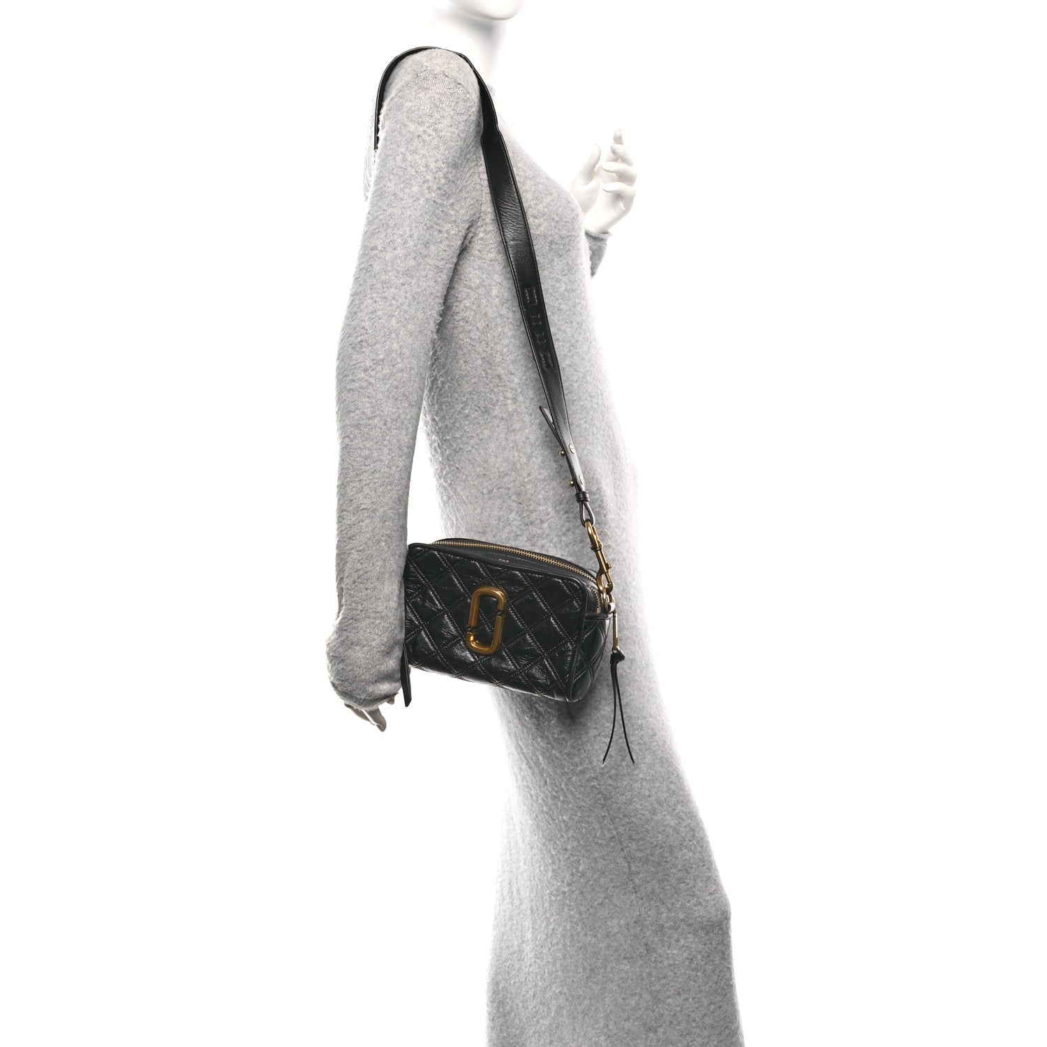 Marc Jacobs Lambskin Quilted The Softshot 21 Bag Black 2 of 14