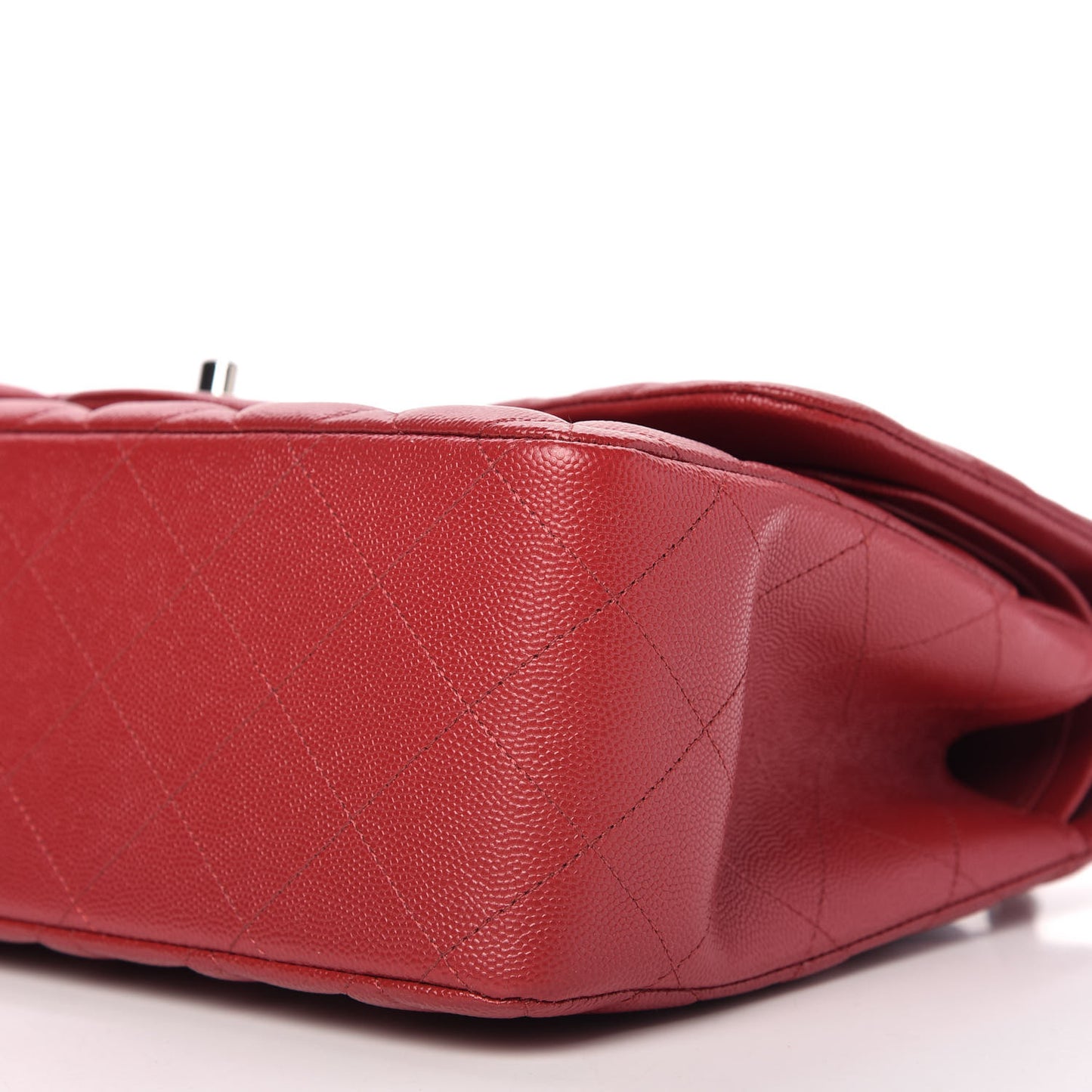 Caviar Quilted Jumbo Double Flap Red