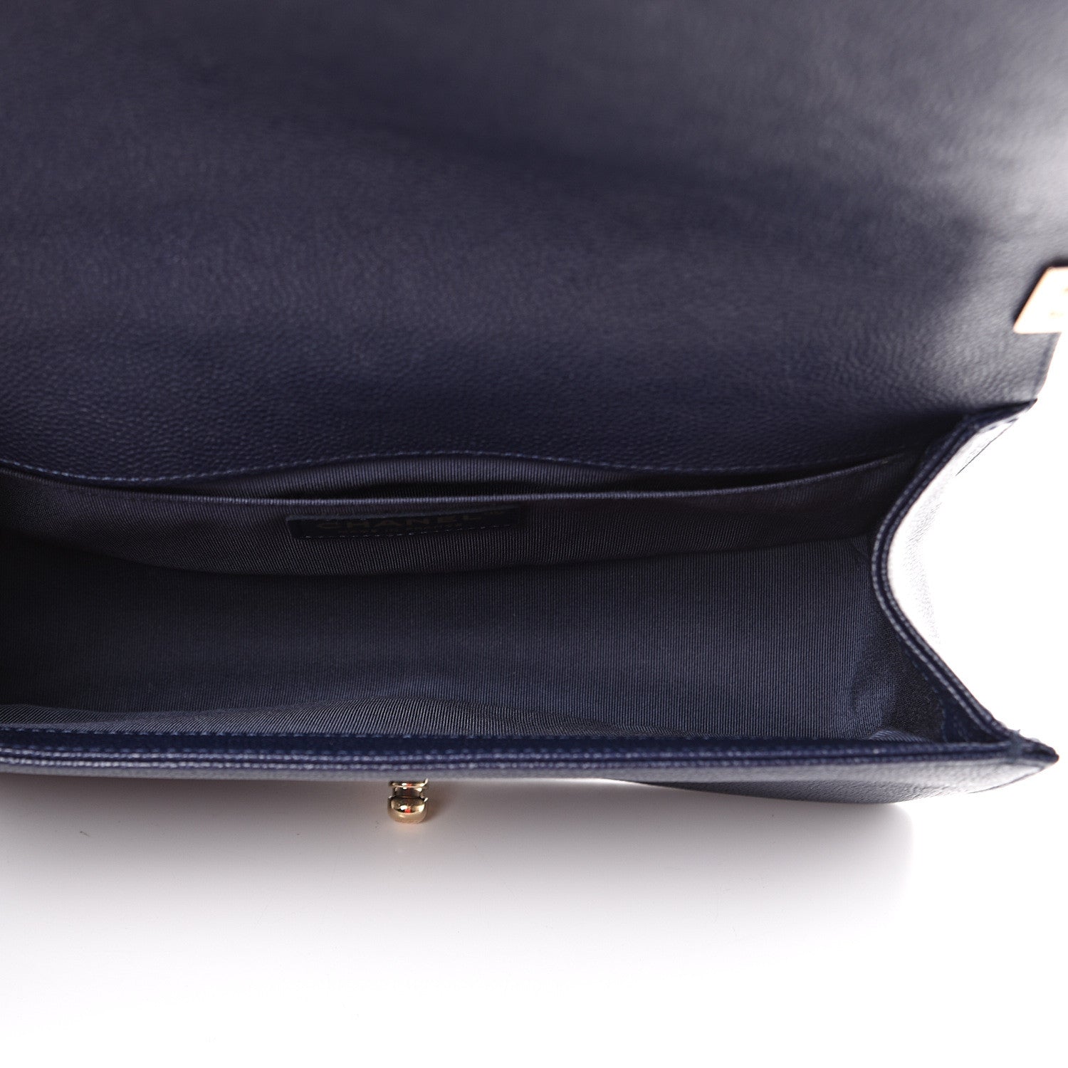 Chanel Caviar Chevron Quilted Medium Boy Flap Navy 4 of 10