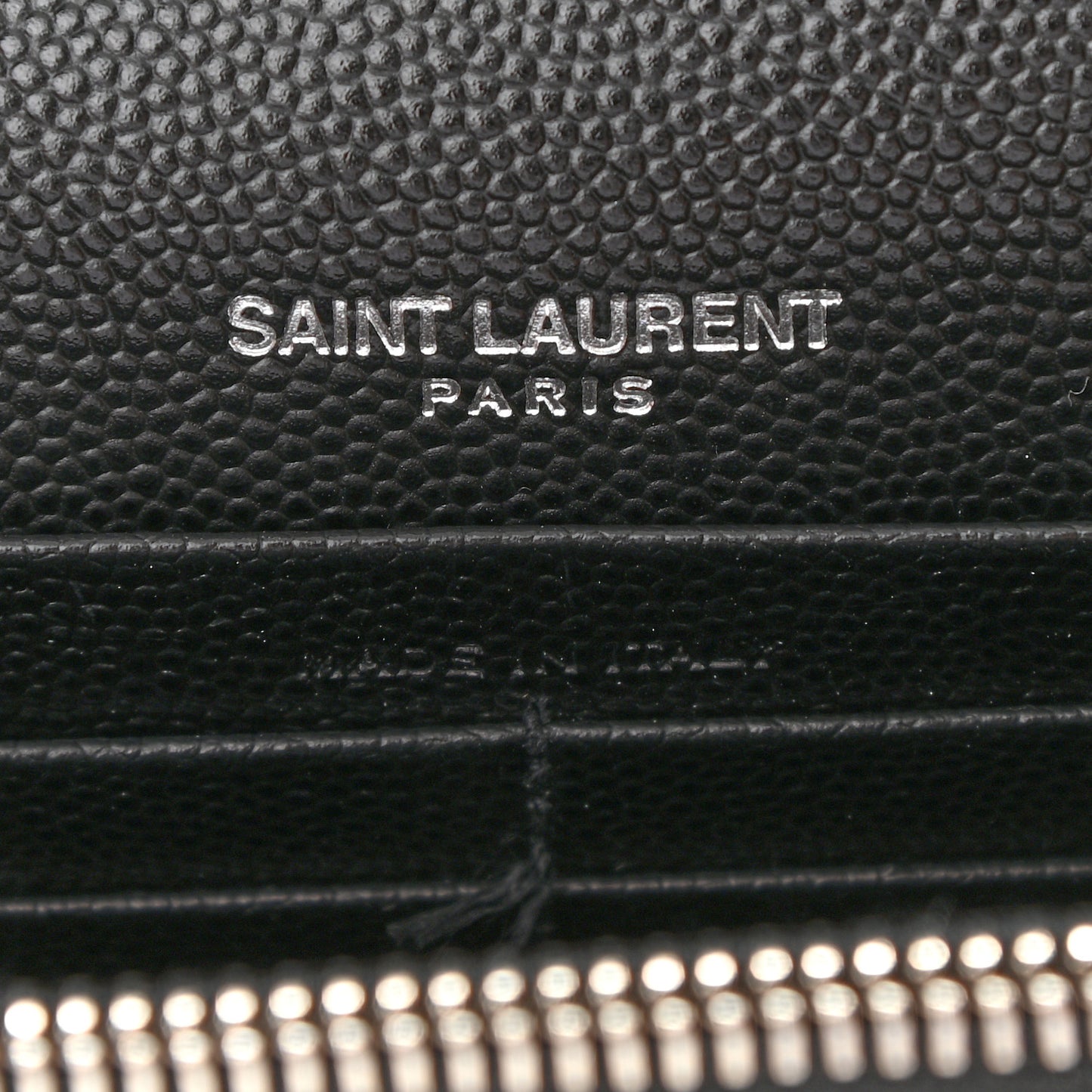 Grain De Poudre Matelasse Chevron Monogram Envelope Chain Wallet Black
