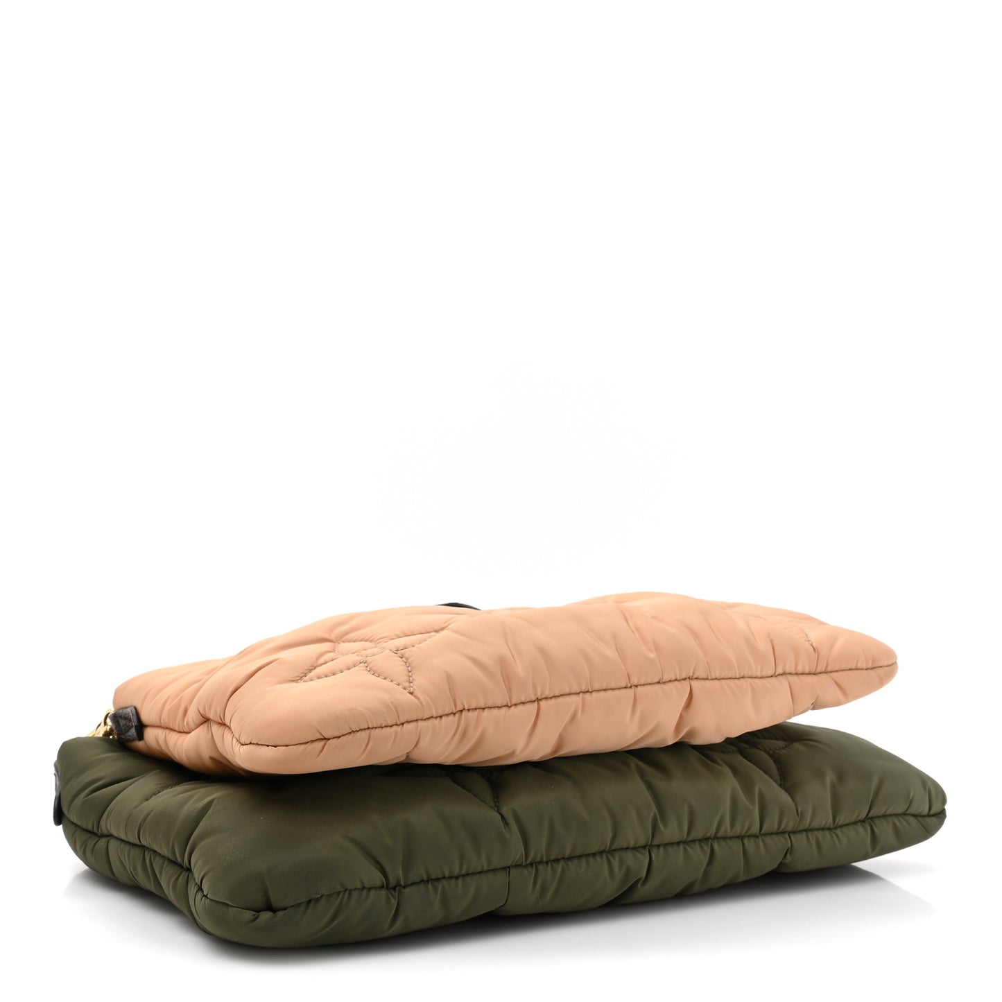 Econyl Monogram Pillow Maxi Multi Pochette Accessories Kaki Beige