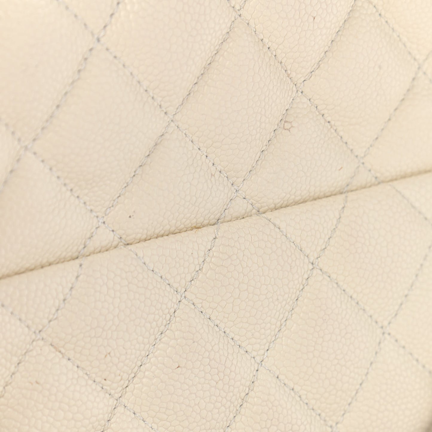 Caviar Quilted Jumbo Easy Flap Dark White