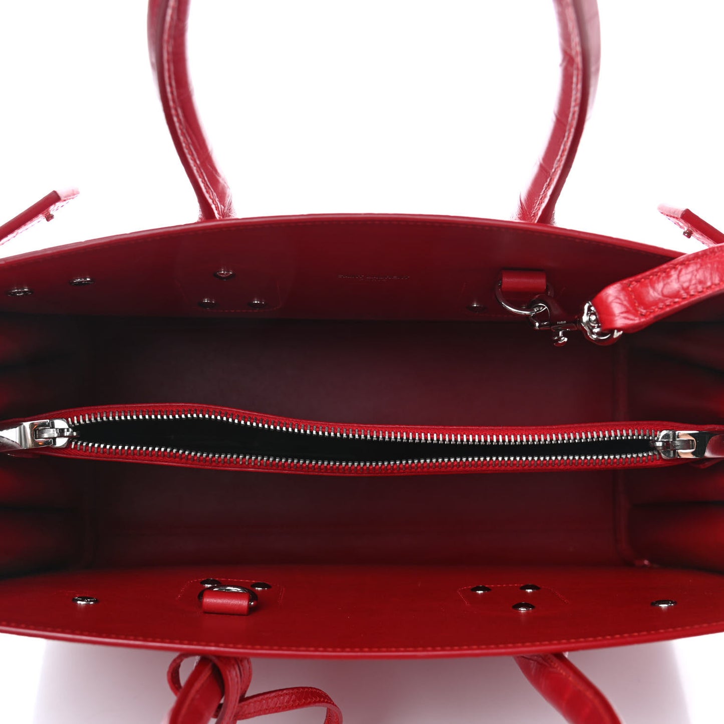 Calfskin Crocodile Embossed Small Sac De Jour Eros Red
