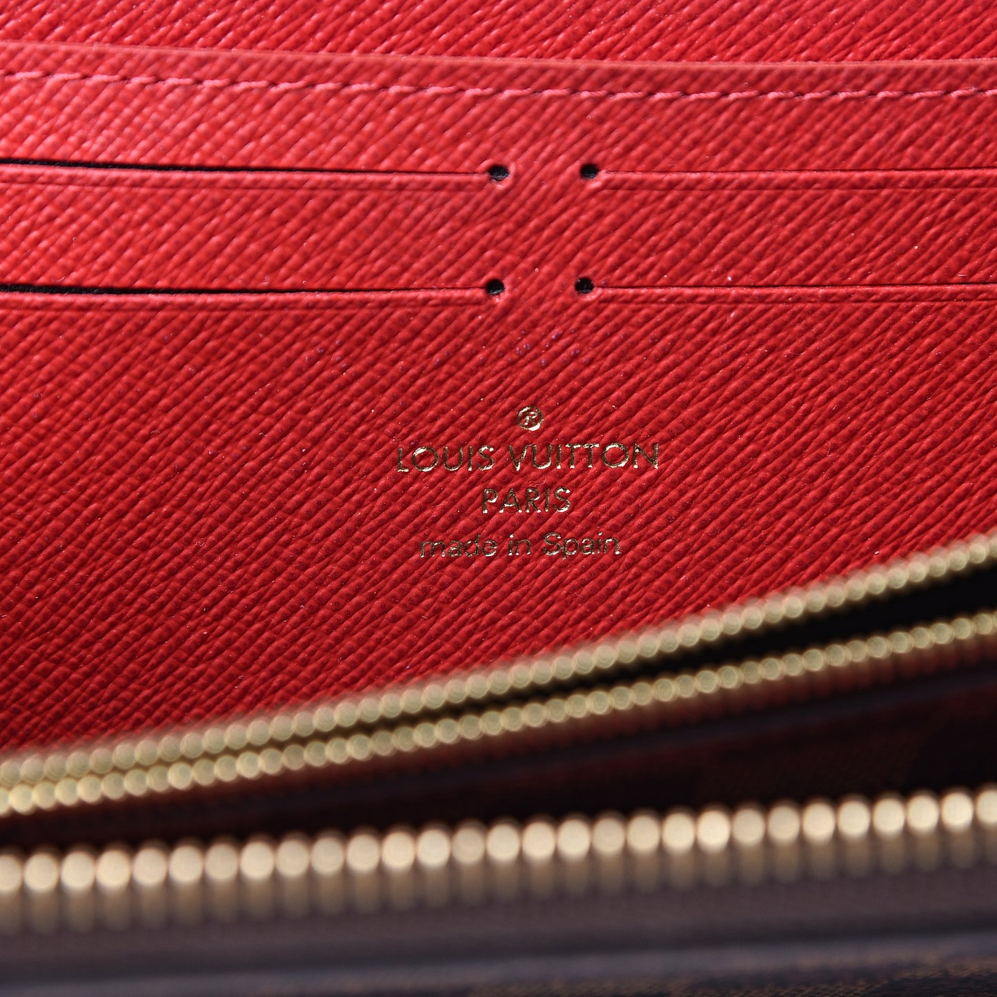 Damier Ebene Clemence Wallet Cherry