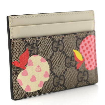 Gucci GG Supreme Monogram Les Pommes Card Holder Beige Multicolor Mystic White 2 of 5