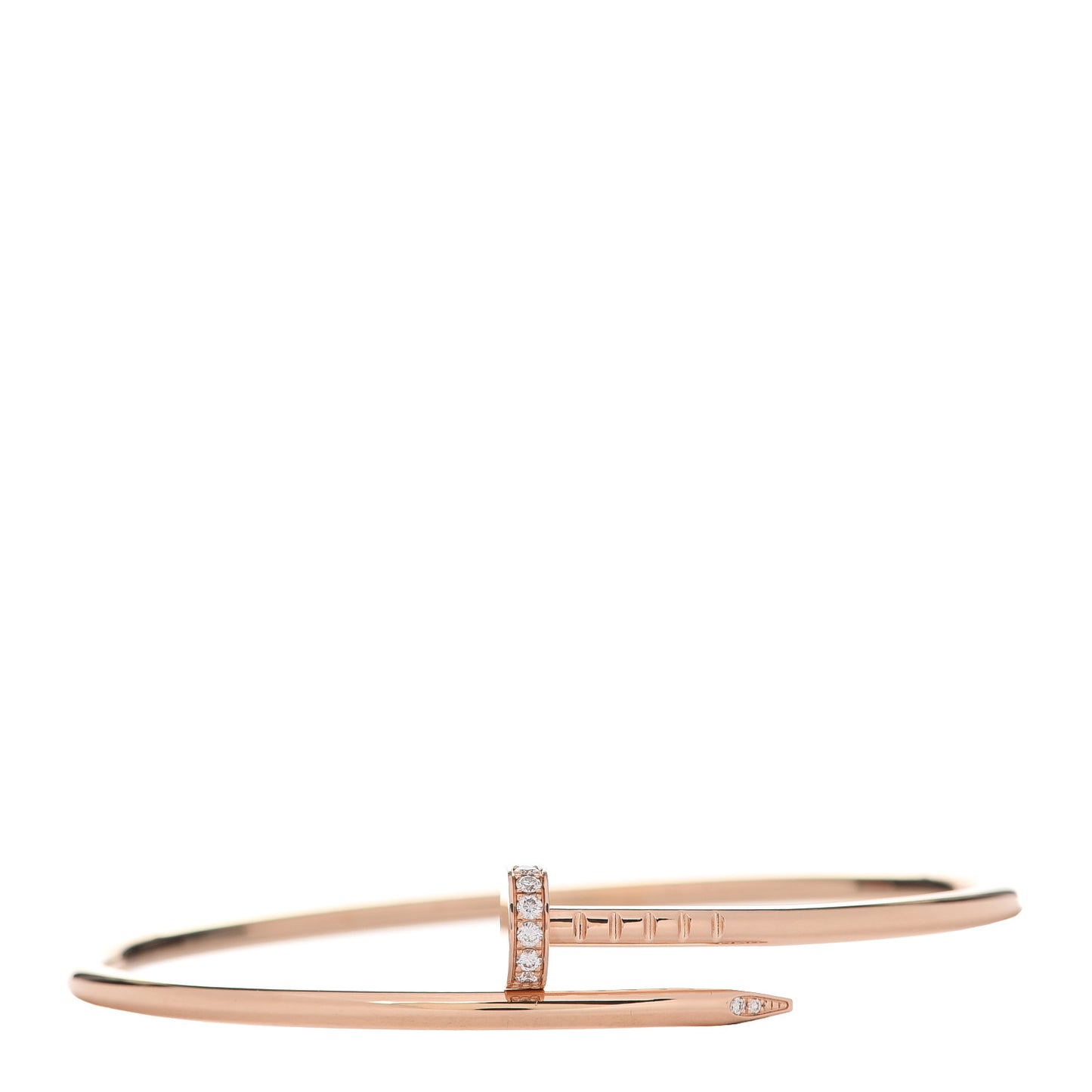 18K Pink Gold Diamond Small Juste Un Clou Bracelet 16