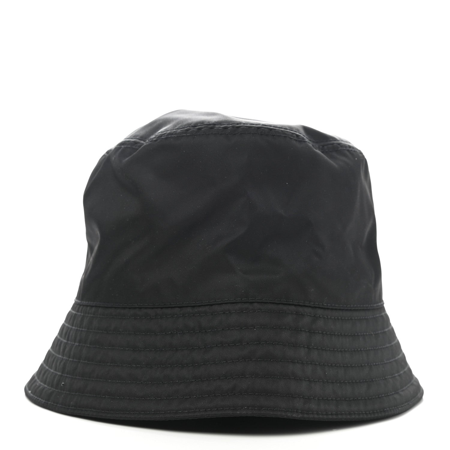 Prada Re-Nylon Metal Triangle Logo Mens Bucket Hat L Black 4 of 8
