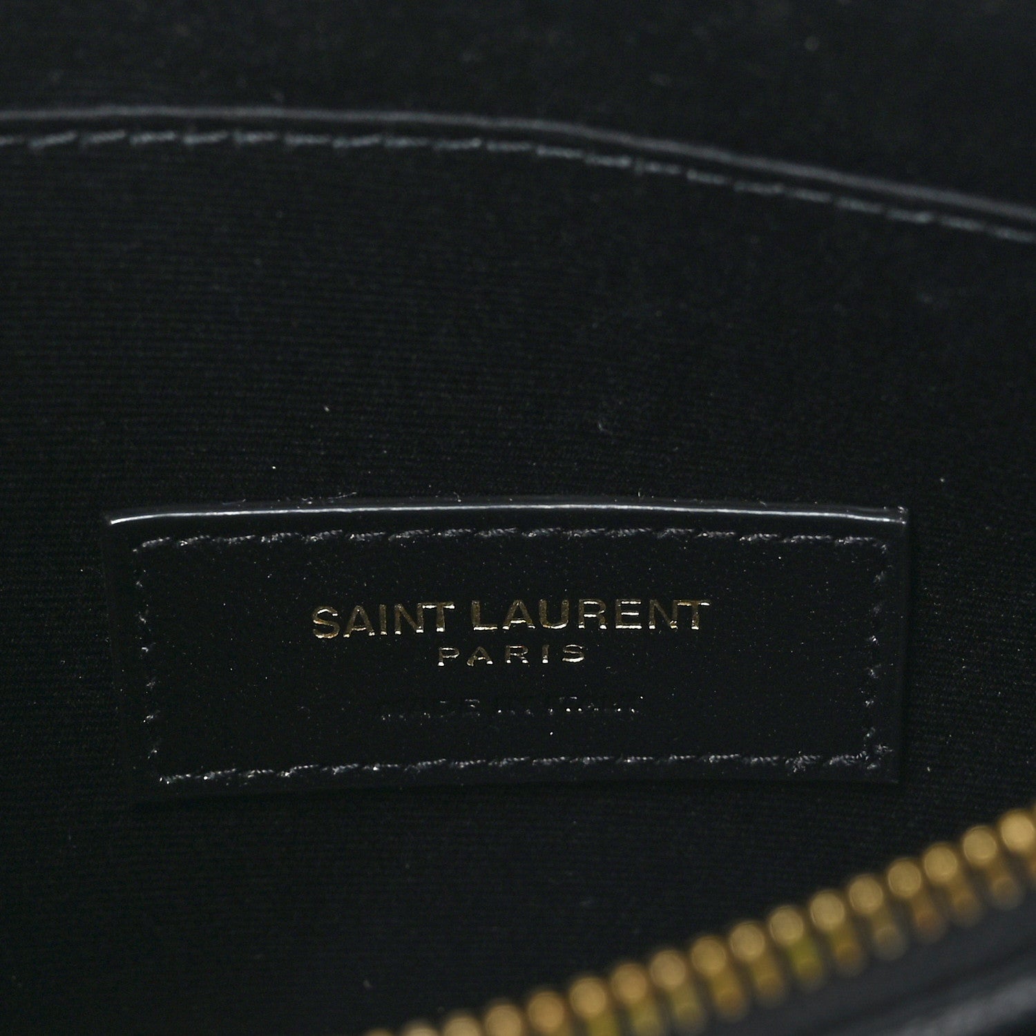 Saint Laurent Grain De Poudre Chevron Monogram Large Bill Pouch Black 6 of 7