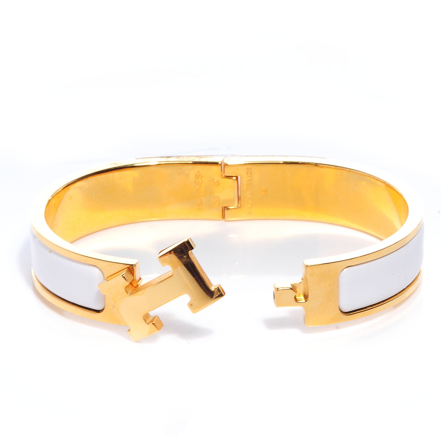 Hermes Enamel Narrow Clic Clac H Bracelet PM White 4 of 5