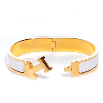 Hermes Enamel Narrow Clic Clac H Bracelet PM White 4 of 5