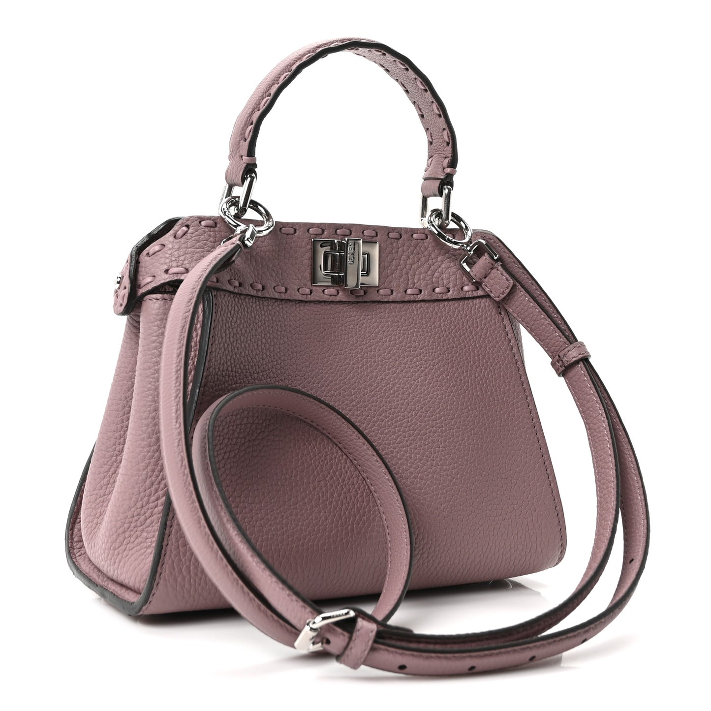 Cuoio Romano Selleria Macro Stitchings Mini Peekaboo Iconic Satchel Rose Camelia