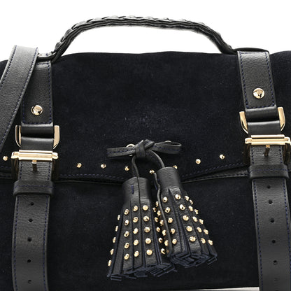 Mulberry Heavy Suede Alexa Tassel Satchel Ink Blue 8 of 14