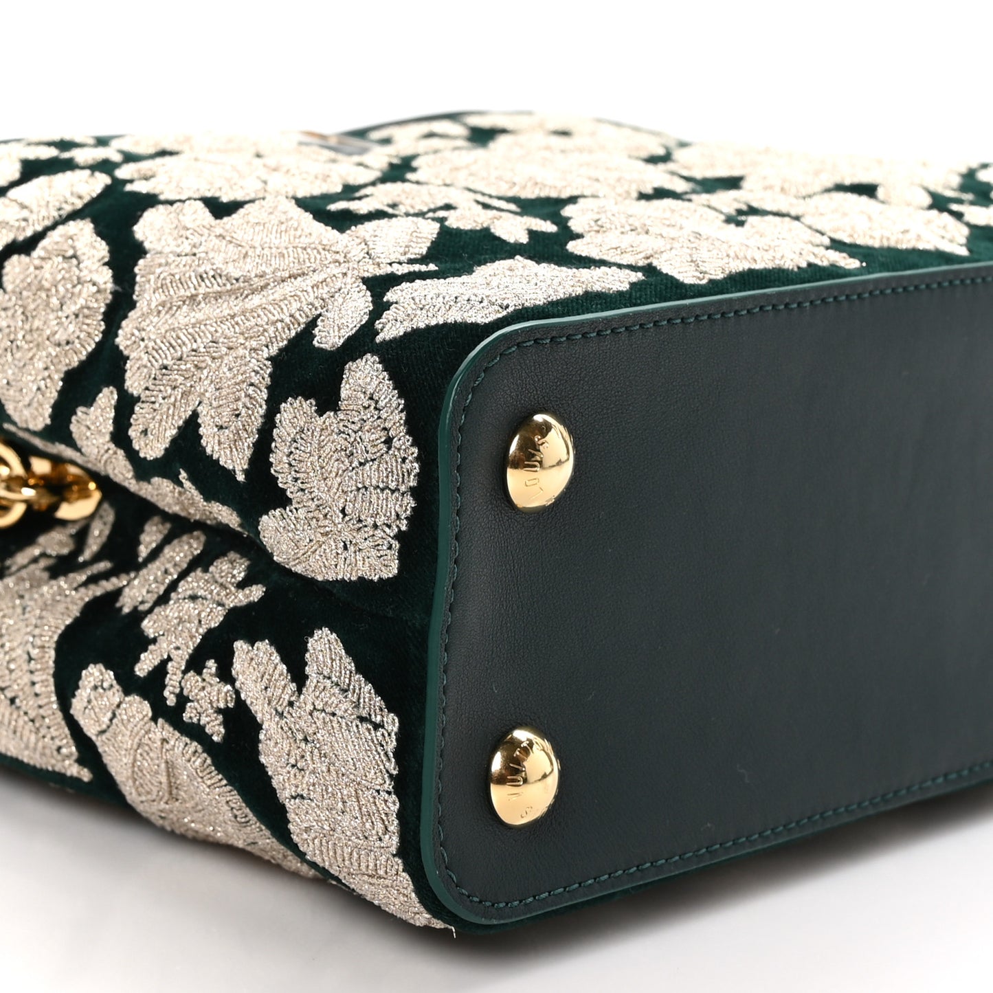 Velvet Embroidery Capucines BB Green